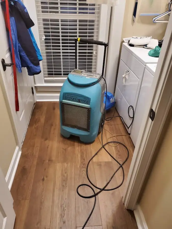 Commercial dehumidifier deployed for Flood Damage Cleanup in Channahon